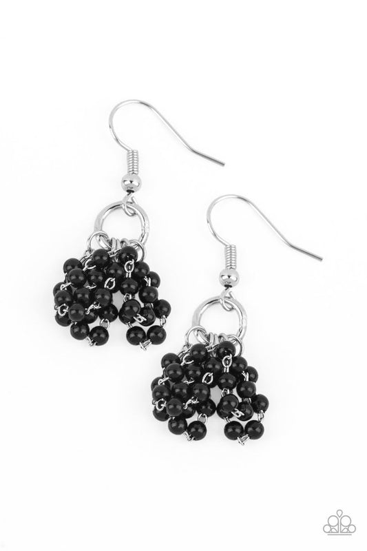 Party Posh Princess - Black - Paparazzi Earring Image