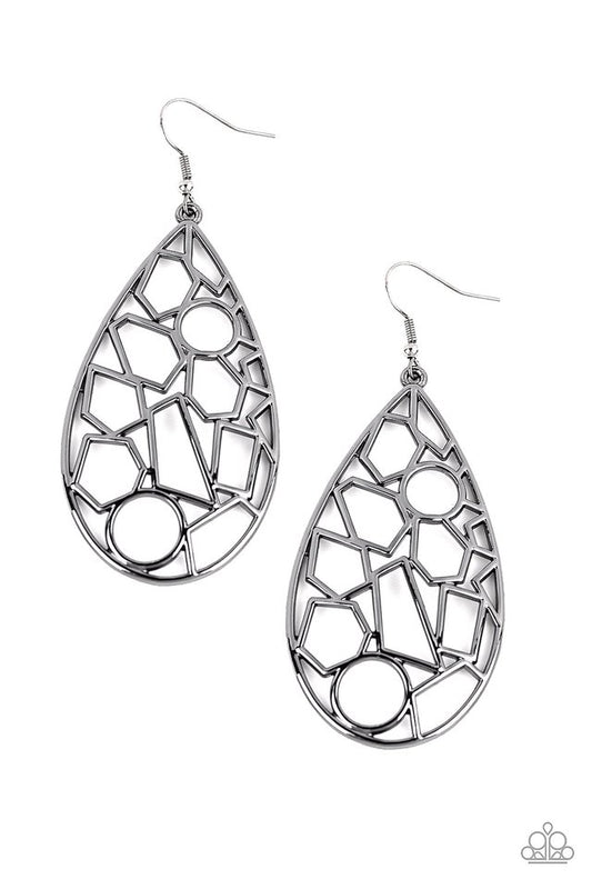 Reshaped Radiance - Black - Paparazzi Earrings Image