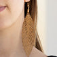 Paparazzi Earrings - Feather Fantasy - Gold