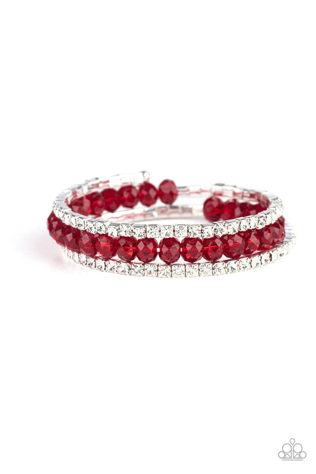 Paparazzi Bracelet ~ Glam-ified Fashion - Red