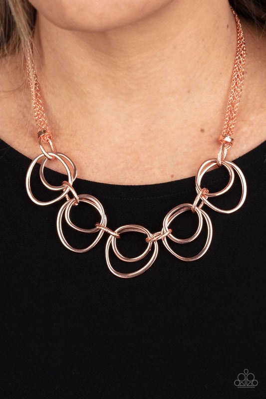 Asymmetrical Adornment - Copper - Paparazzi Necklace Image