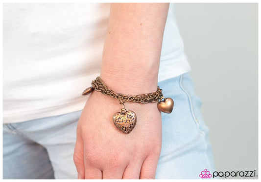 Pulsera Paparazzi ~ Donde está el corazón - Cobre