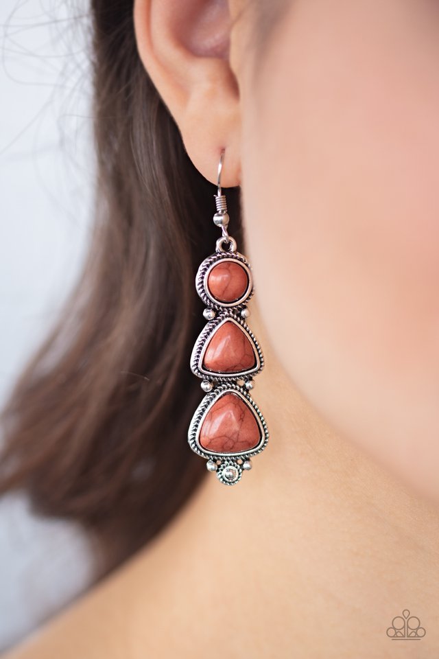 New Frontier - Brown - Paparazzi Earring Image