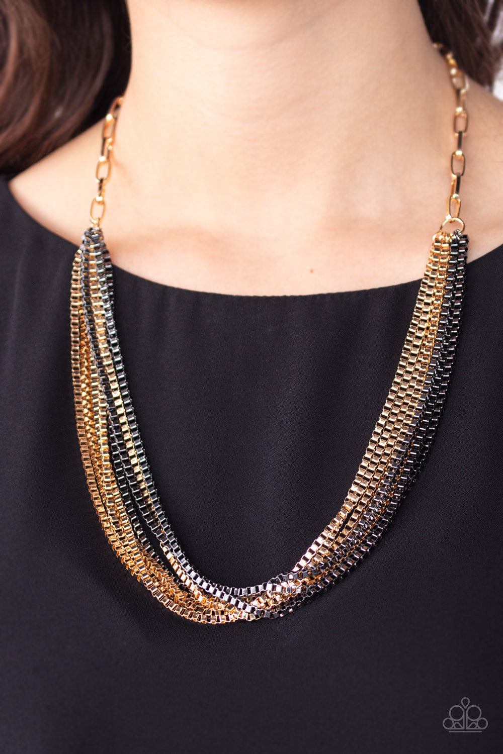 Paparazzi Necklace ~ Beat Box Queen - Gold