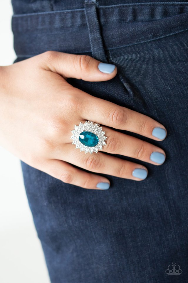 Secret Garden Glow - Blue - Paparazzi Ring Image
