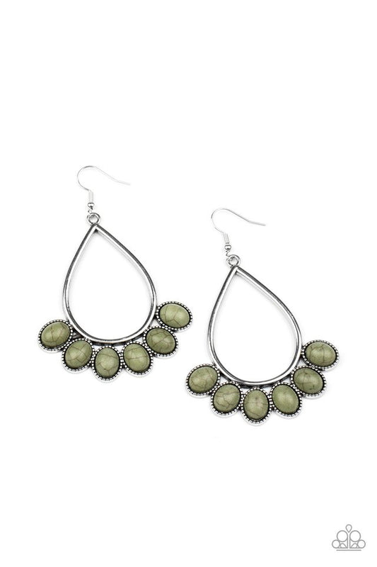 Stone Sky - Green - Paparazzi Earring Image
