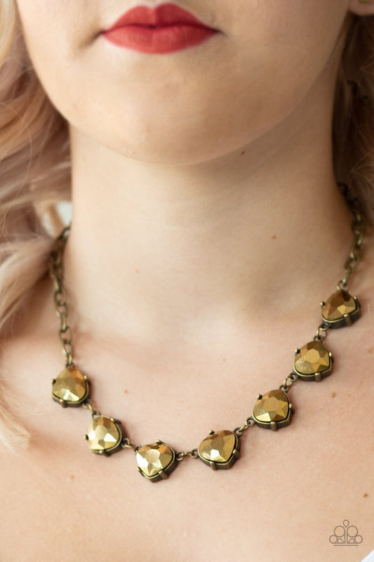 Star Quality Sparkle - Brass - Paparazzi Necklace Image