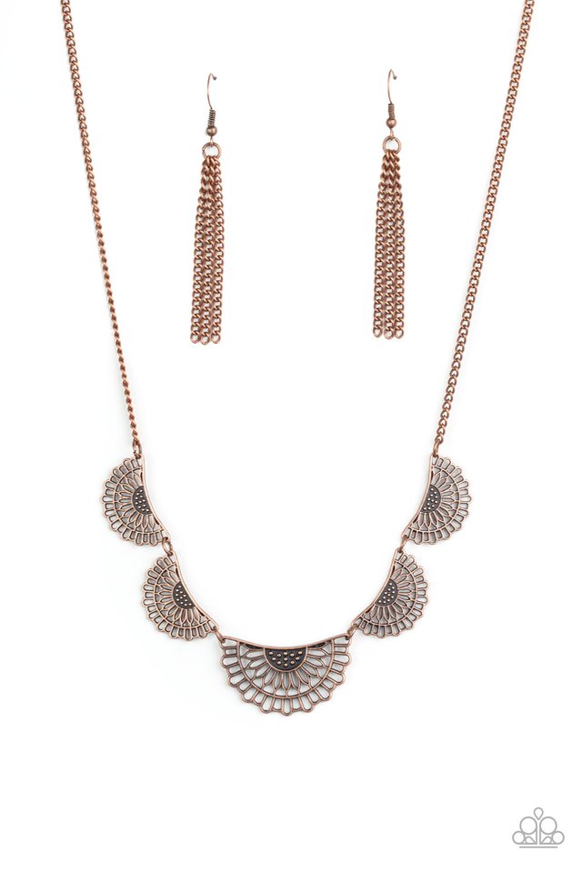 Fanned Out Fashion - Copper - Paparazzi Necklace Image
