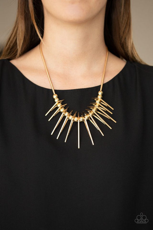 Fully Charged - Gold - Paparazzi Necklace Image