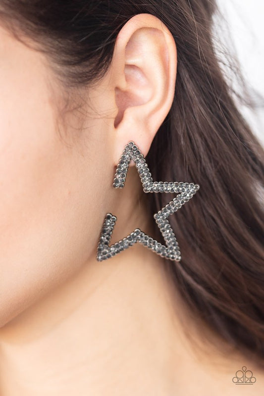Star Player - Silver - Paparazzi Earring Image