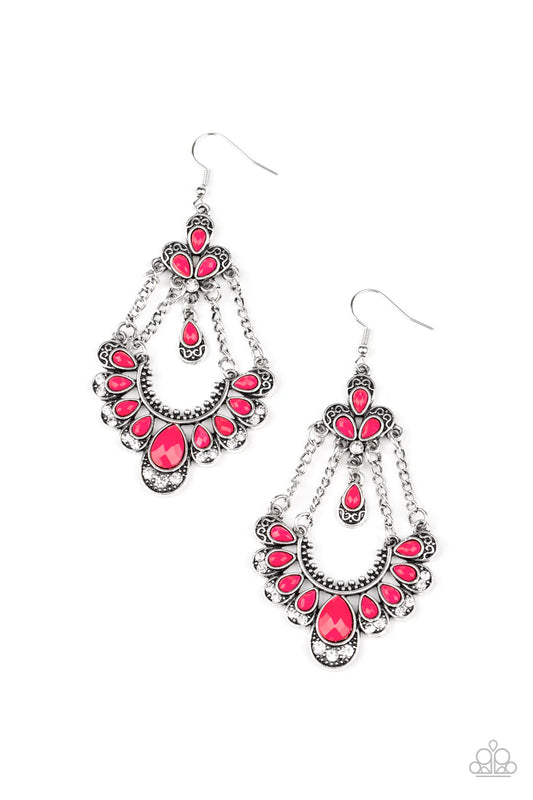 Paparazzi Earring ~ Unique Chic - Pink