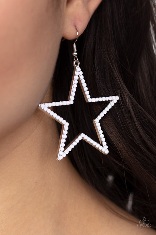 Paparazzi Earring ~ Count Your Stars - White