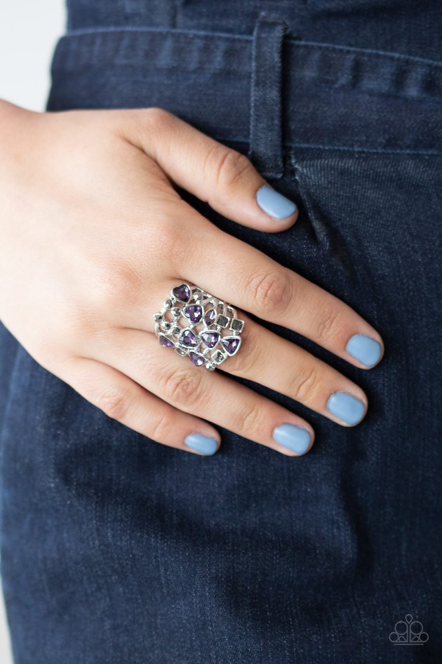Glitter Flirt - Purple - Paparazzi Ring Image