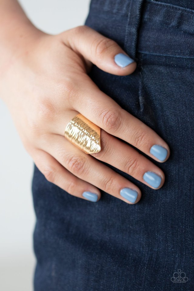 Make Your Mark - Gold - Paparazzi Ring Image