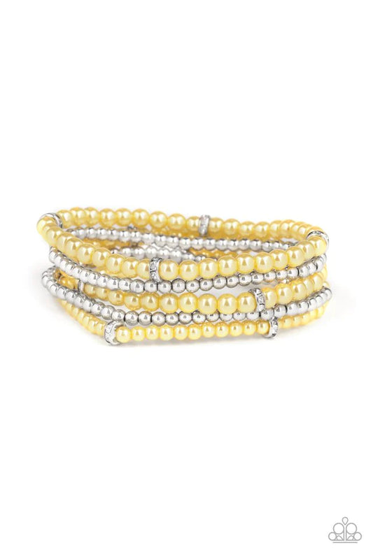 Paparazzi Bracelet ~ Fiercely Frosted - Yellow