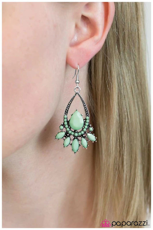 Paparazzi Earring ~ Something Borrowed - Green