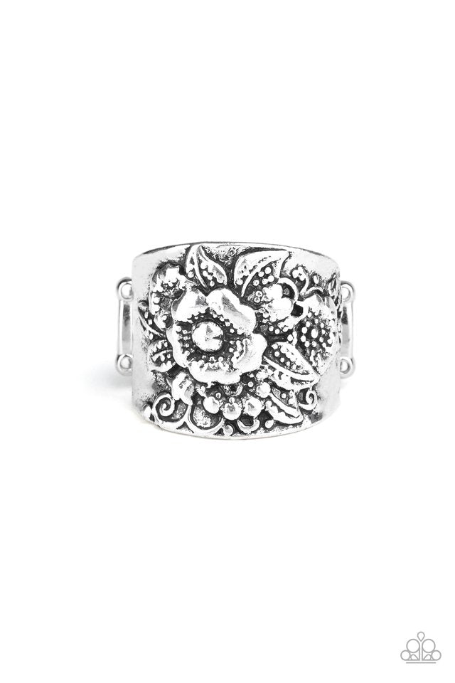 Tropical Bloom - Silver - Paparazzi Ring Image