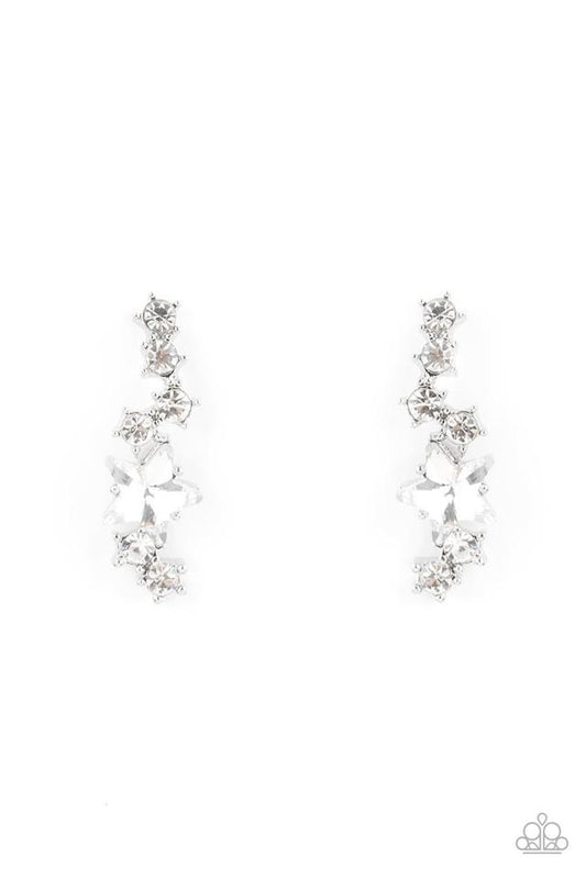 Paparazzi Earring ~ Cosmic Combustion - White