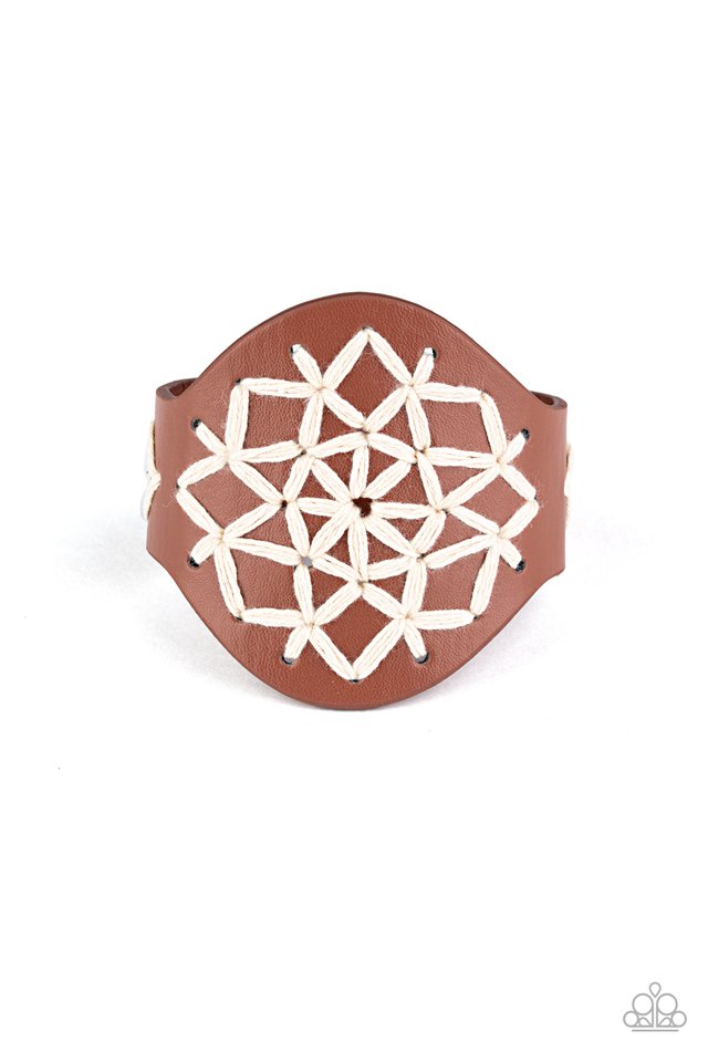 A Cross-Stitch In Time - Brown - Paparazzi Bracelet Image