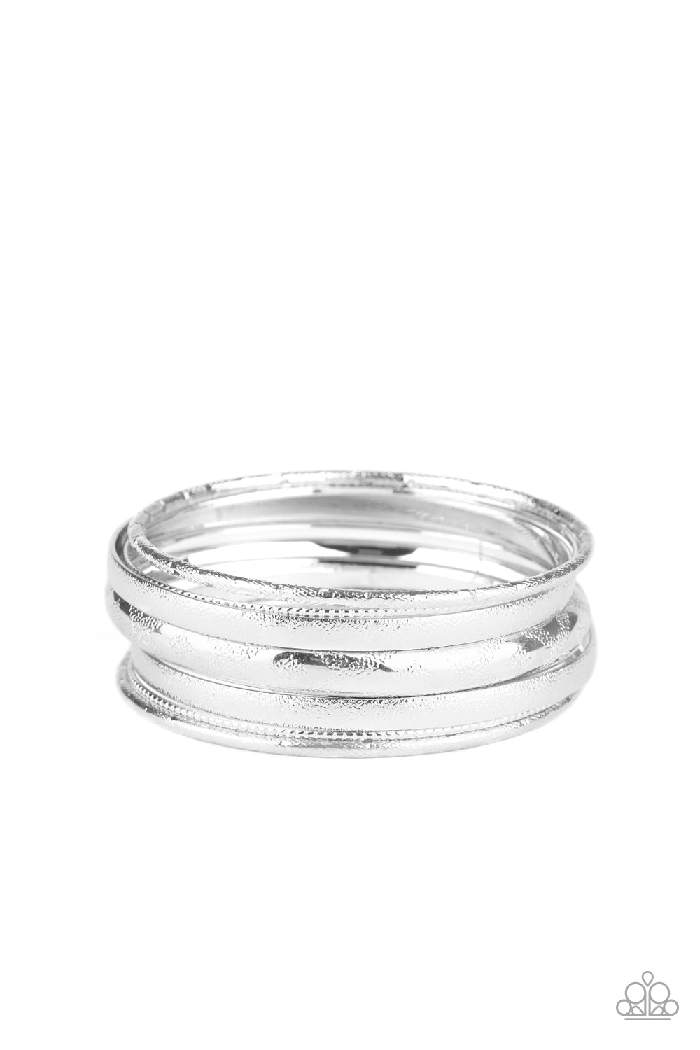 Paparazzi Bracelet ~ Basic Bauble - Silver