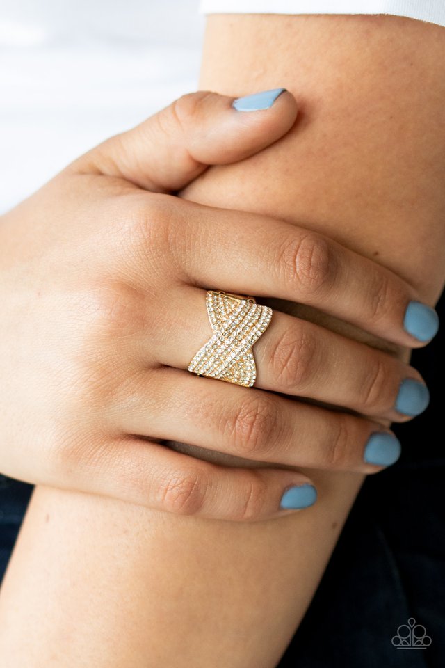 Girl Boss Glitter - Gold - Paparazzi Ring Image