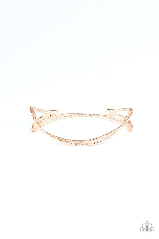 Bending Over Backwards - Rose Gold - Paparazzi Bracelet Image