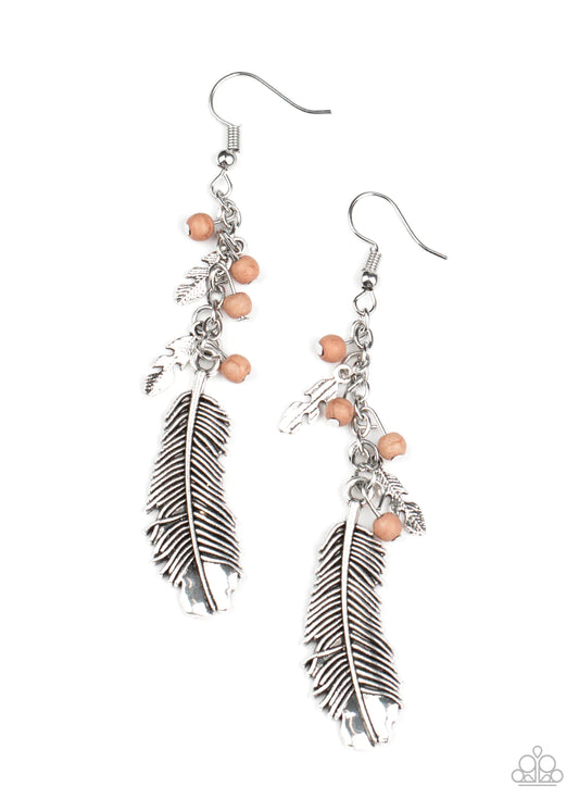 Paparazzi Earring ~ Find Your Flock - Brown