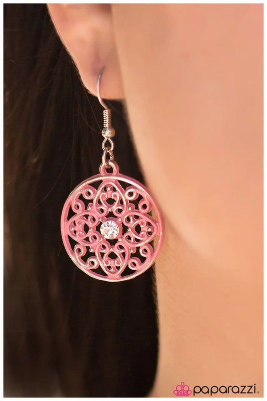 Paparazzi Earring ~ Due West - Pink