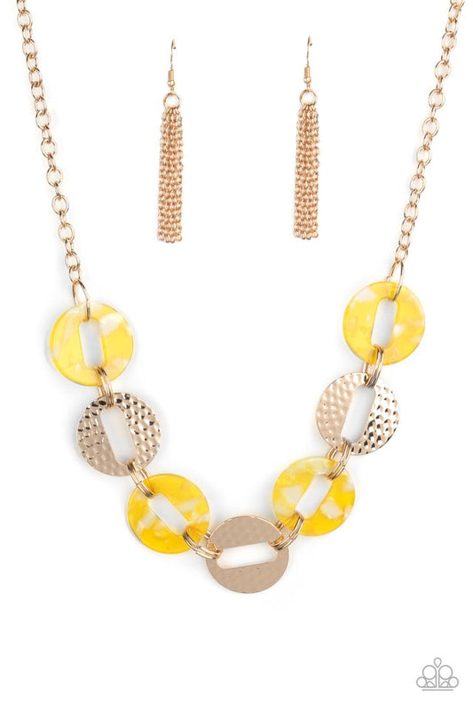 Retro Retrograde - Yellow - Paparazzi Necklace Image