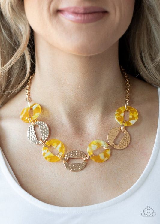 Retro Retrograde - Yellow - Paparazzi Necklace Image