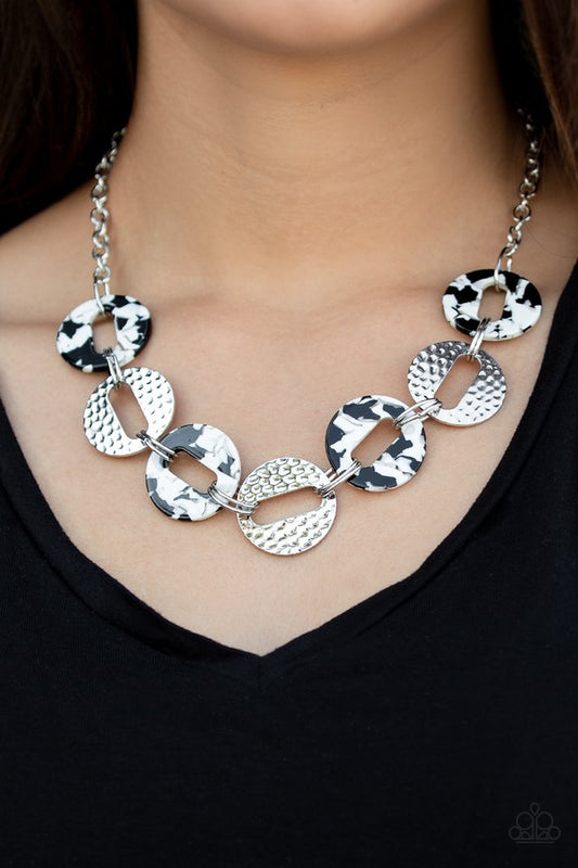 Retro Retrograde - White - Paparazzi Necklace Image