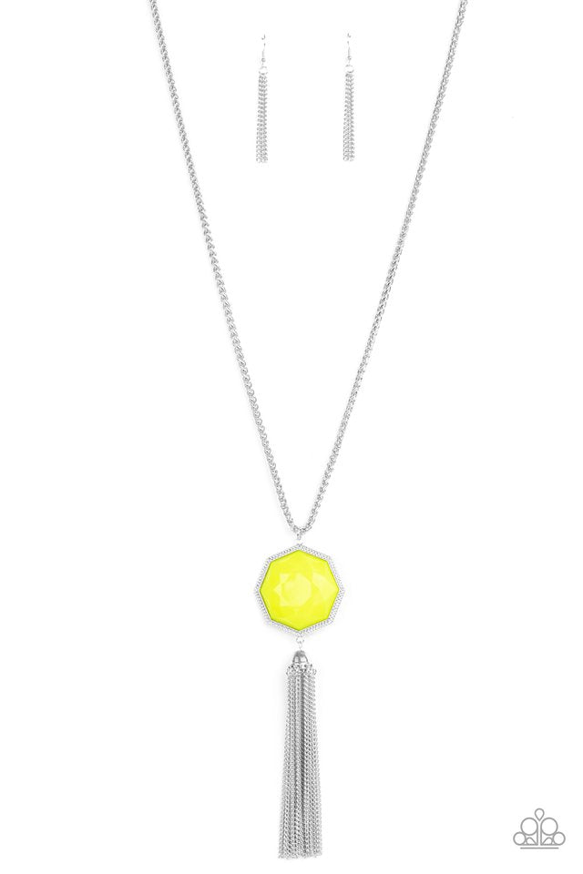 Prismatically Polygon - Yellow - Paparazzi Necklace Image