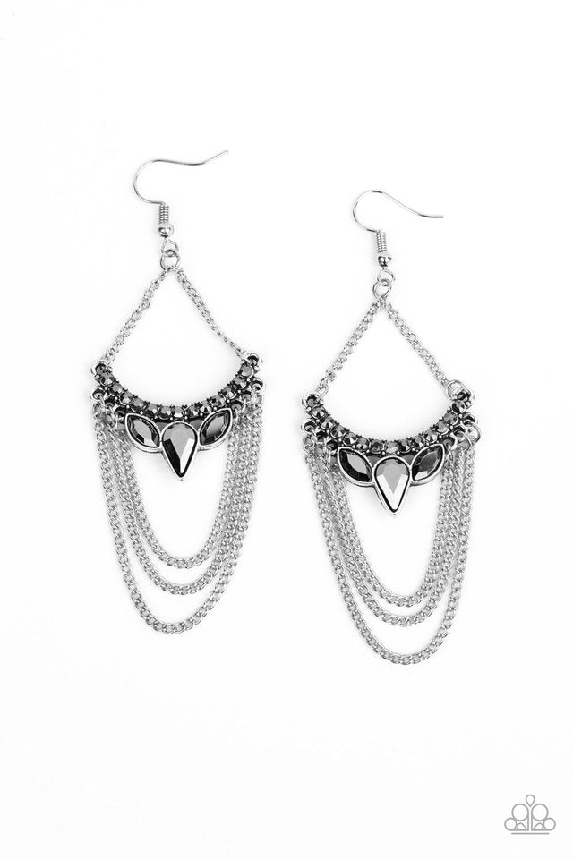 Burst Into TIERS - Silver - Paparazzi Earring Image
