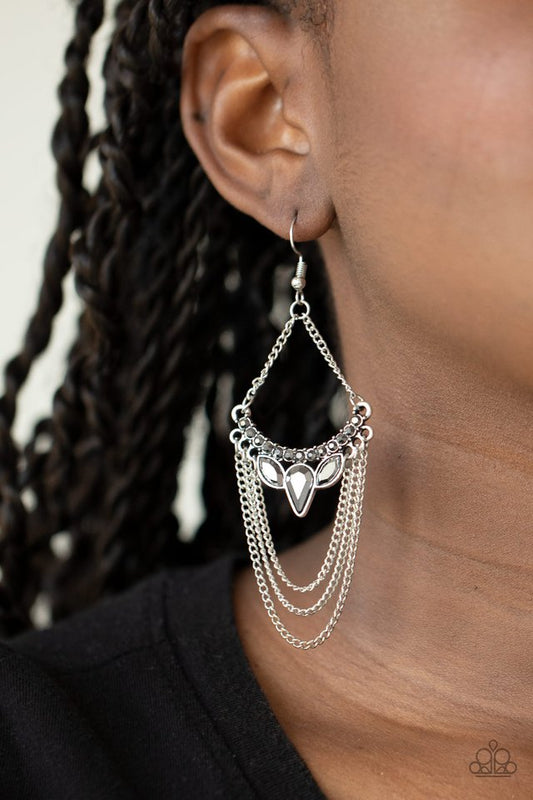 Burst Into TIERS - Silver - Paparazzi Earring Image