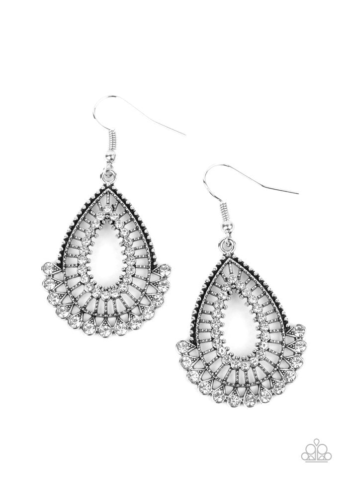 Castle Collection - White - Paparazzi Earring Image
