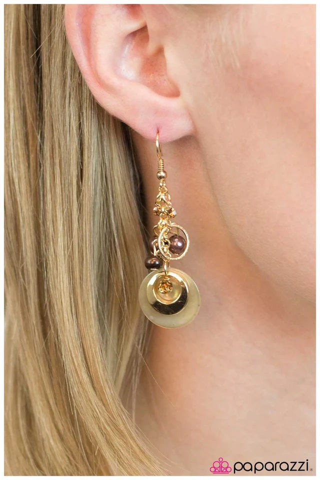 Paparazzi Earring ~ Love Potion No. 9 - Gold