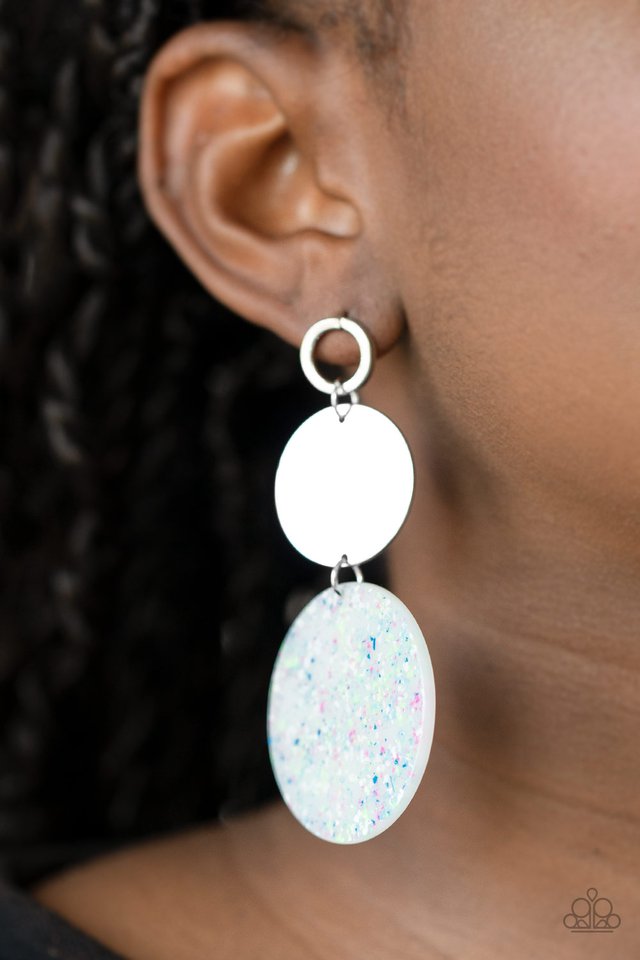 Beach Day Glow - Blue - Paparazzi Earring Image