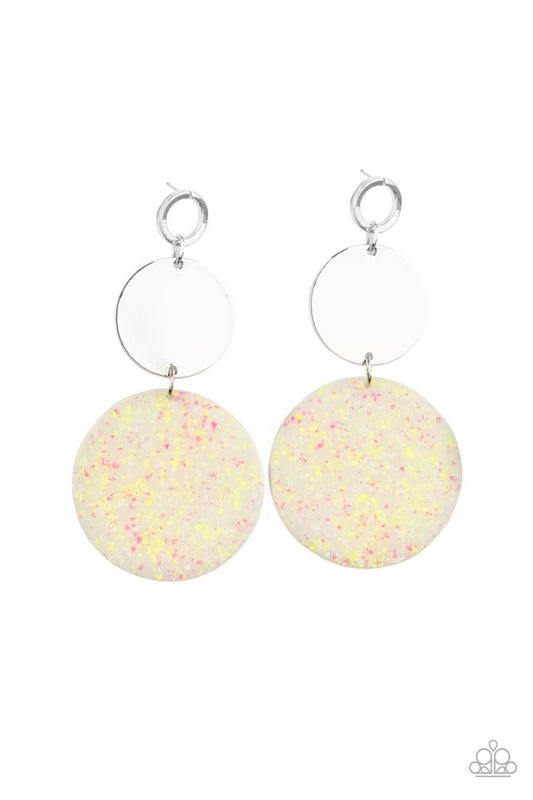 Beach Day Glow - Yellow - Paparazzi Earring Image