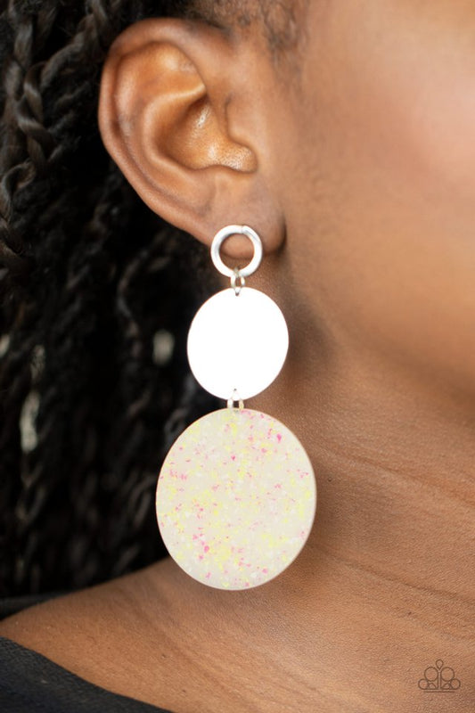 Beach Day Glow - Yellow - Paparazzi Earring Image