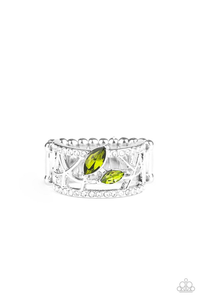 Tilted Twinkle - Green - Paparazzi Ring Image