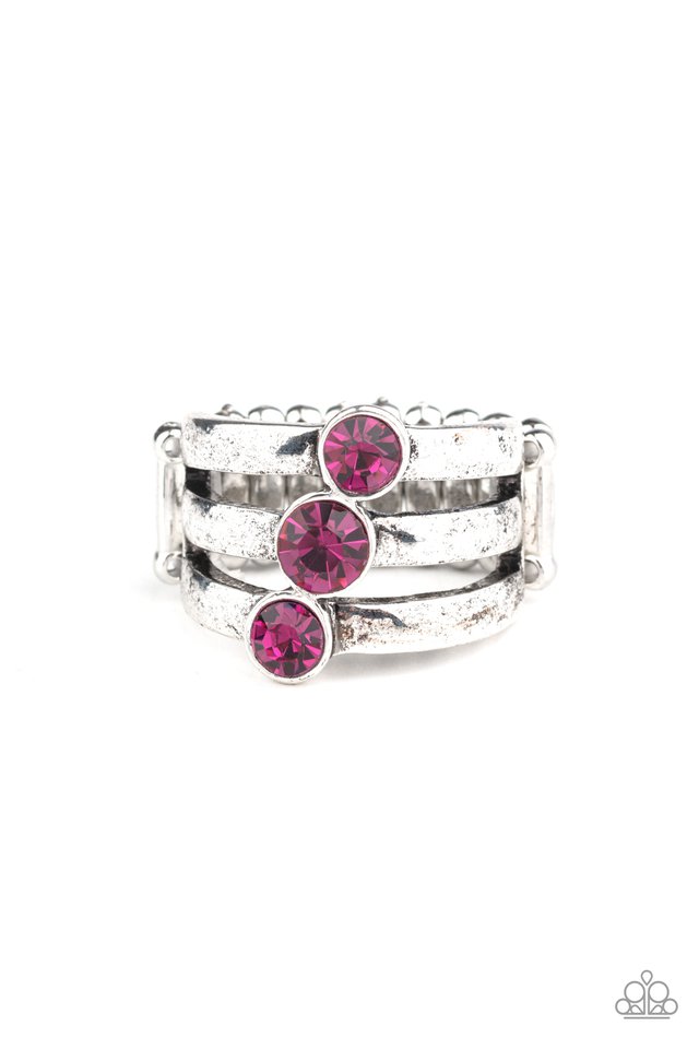 Triple The Twinkle - Pink - Paparazzi Ring Image