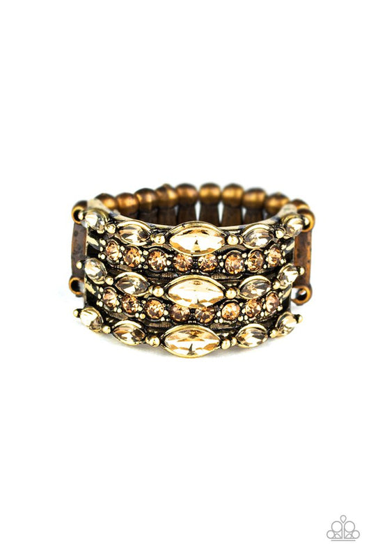 Diva Diadem - Brass - Paparazzi Ring Image