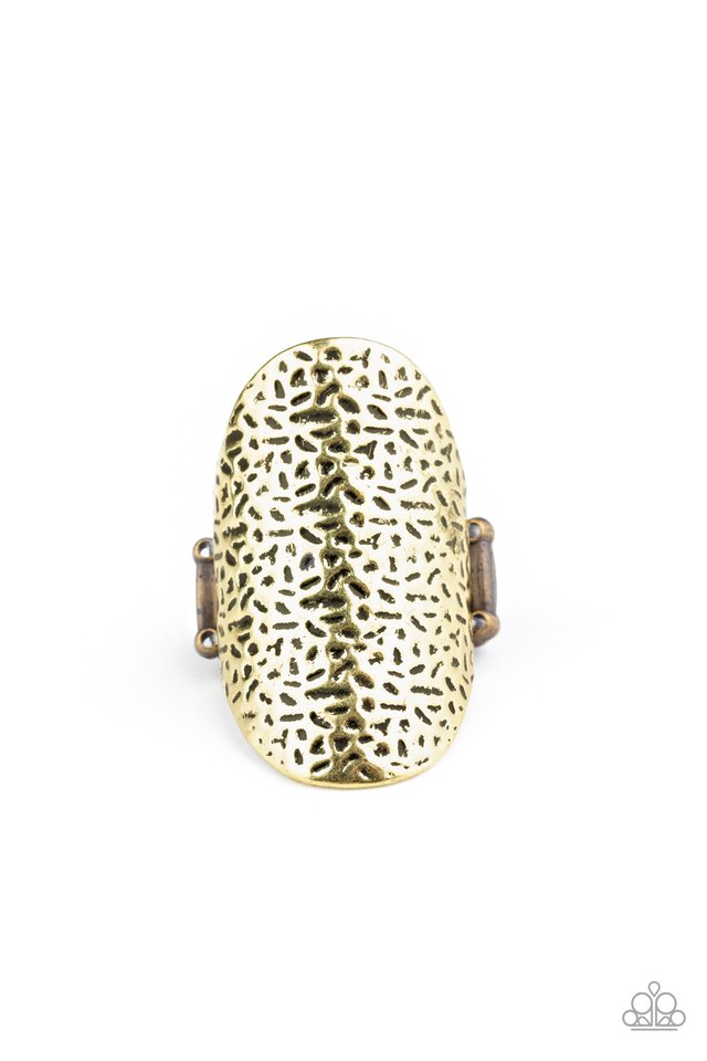 Urban Glyphs - Brass - Paparazzi Ring Image