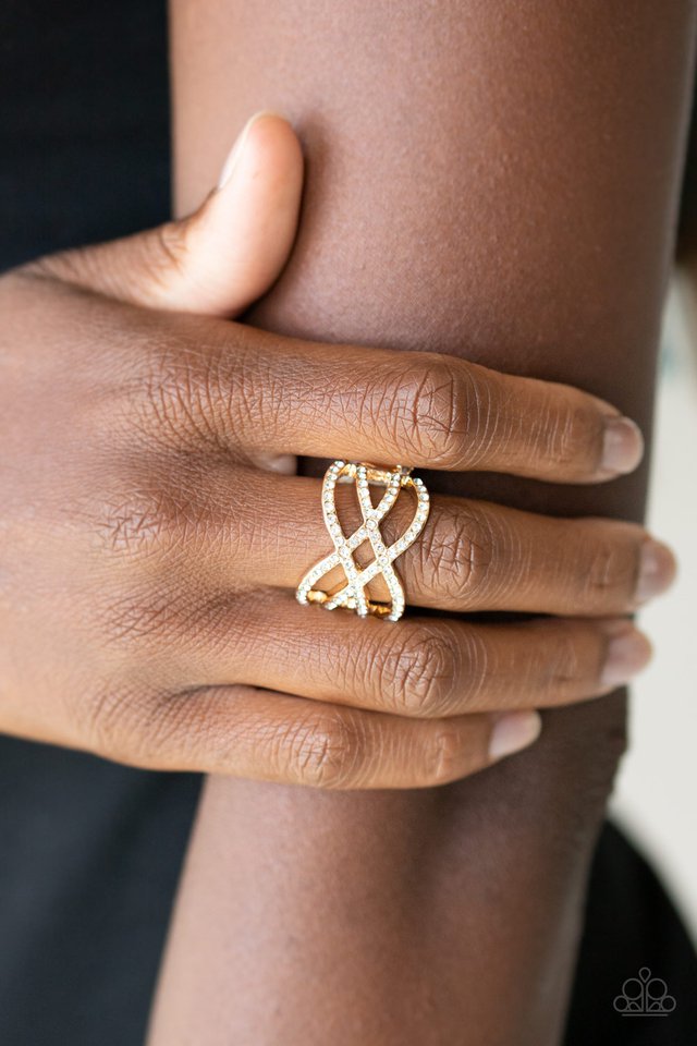 Cross Action Couture - Gold - Paparazzi Ring Image