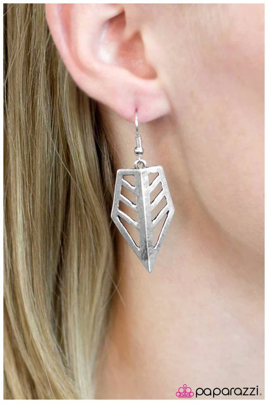 Paparazzi Earring ~ Iron Maiden - Silver