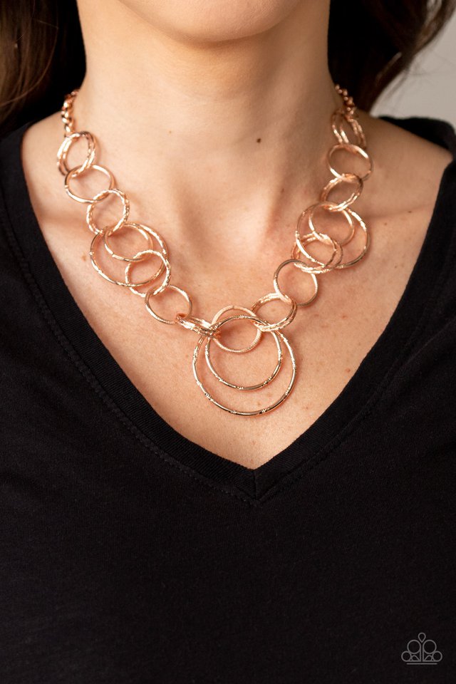 Ringing Relic - Rose Gold - Paparazzi Necklace Image