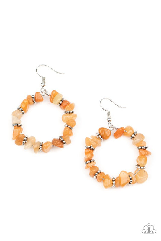 Going for Grounded - Orange - Paparazzi Earring Image