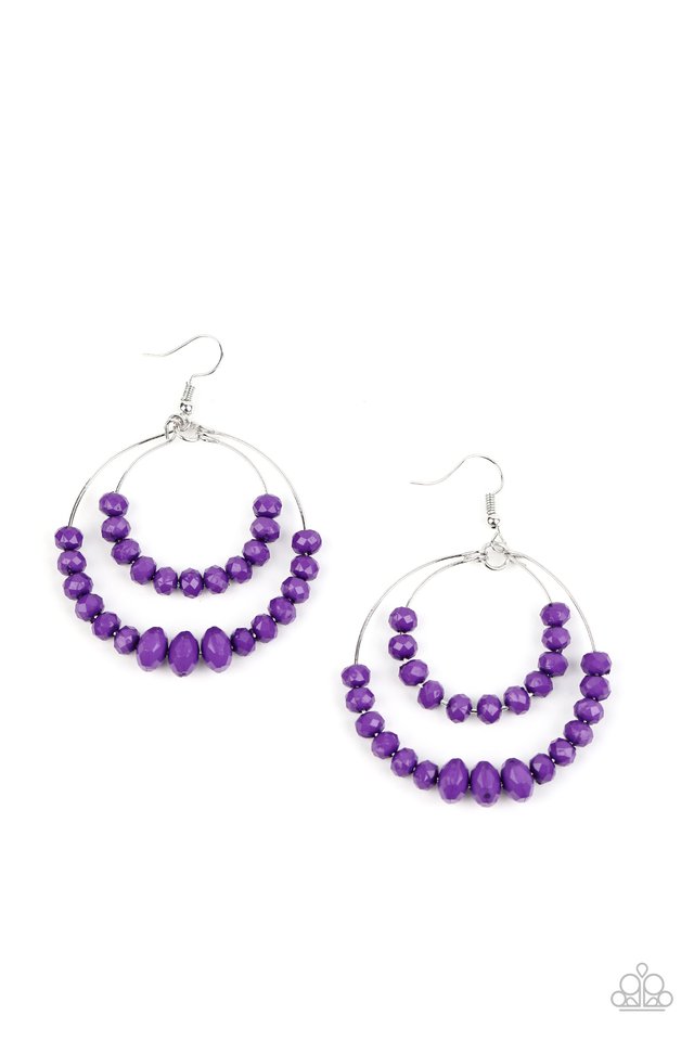 Paradise Party - Purple - Paparazzi Earring Image