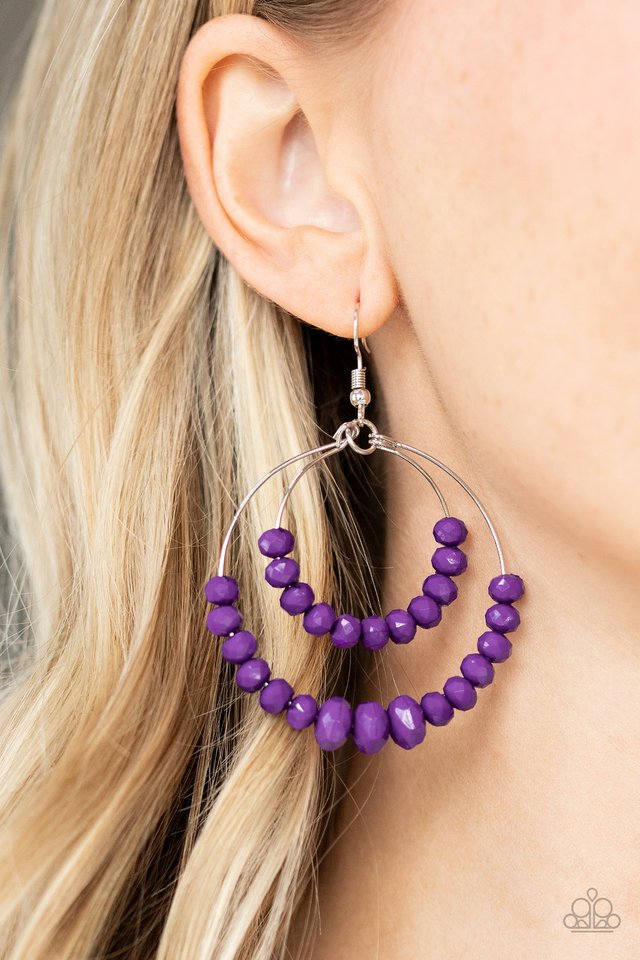 Paradise Party - Purple - Paparazzi Earring Image