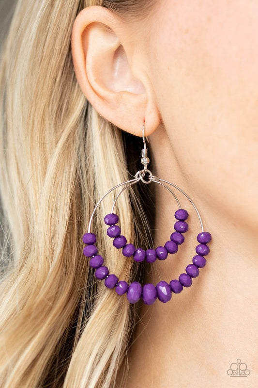 Paradise Party - Purple - Paparazzi Earring Image